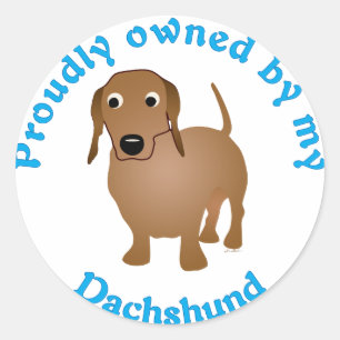 Sticker Rond Fièrement possédé par mon teckel