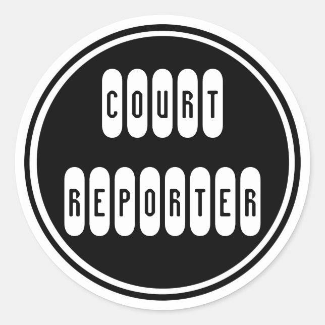 Sticker Rond Fiers Journaliste de cour noir blanc vitre autocol (Devant)