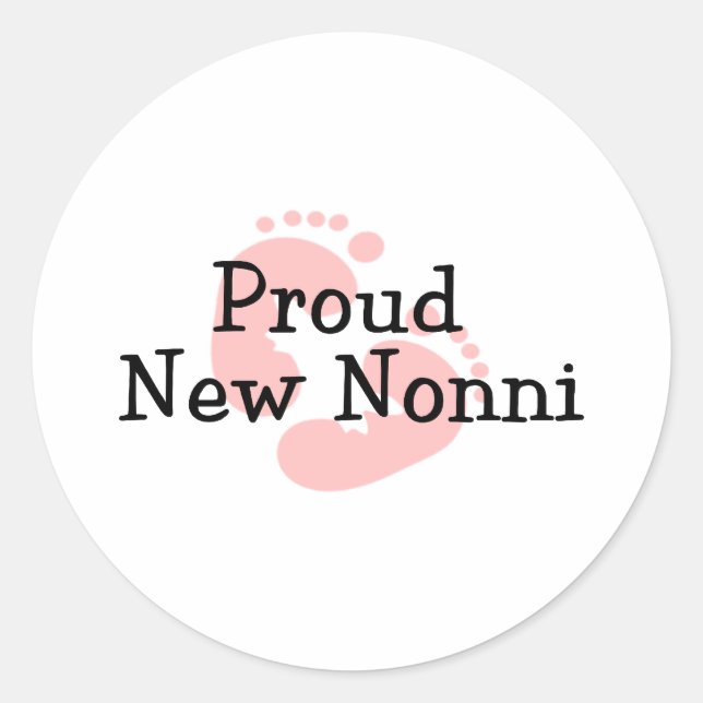 Sticker Rond Fiers Nouveau Nonni Baby Girl Footprints (Devant)