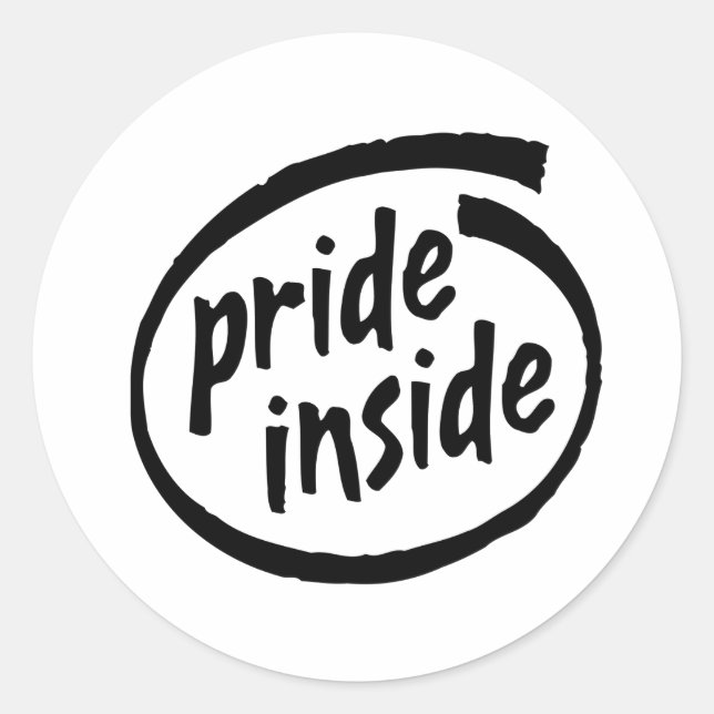 Sticker Rond Fierté à l'intérieur (Devant)