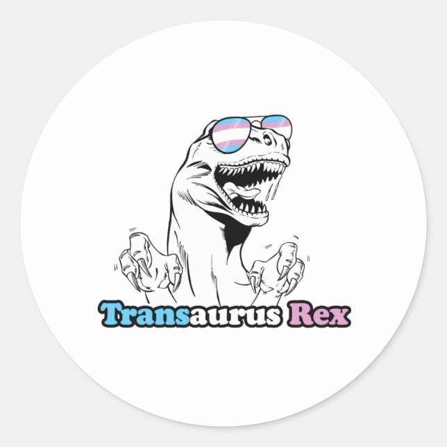 Sticker Rond Fierté animale - Transaurus Rex (Devant)
