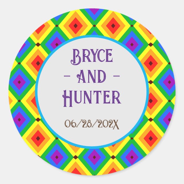 Sticker Rond Fierté arc-en-ciel LBGTQA+ (Devant)