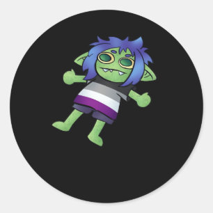 Sticker Rond Fierté asexuée Goblincore Gobelin Classique