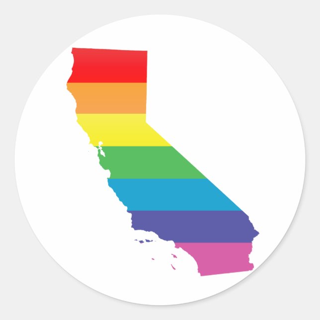 Sticker Rond fierté californienne. rayé. (Devant)