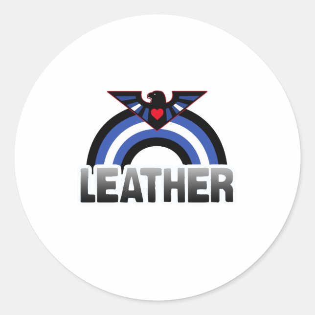 Sticker Rond Fierté de l'aigle en cuir (Devant)