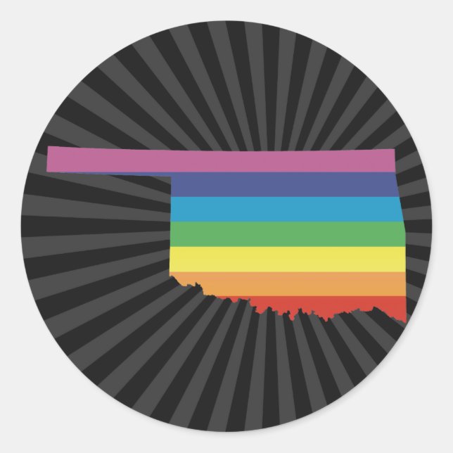 Sticker Rond fierté de l'oklahoma. (Devant)