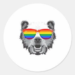 Sticker Rond Fierté de l'ours grizzly