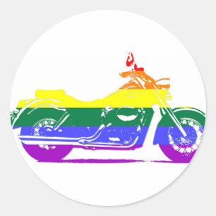 Sticker Rond Fierté de moto GLBT