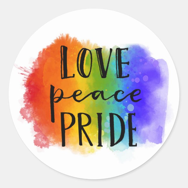 Sticker Rond Fierté de paix d'amour (Devant)