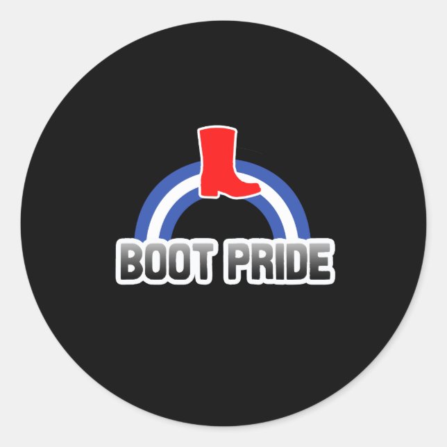 Sticker Rond Fierté des bottes (Devant)