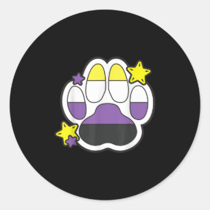 Sticker Rond Fierté des droits gays du mois LGBTQ Patte furry n