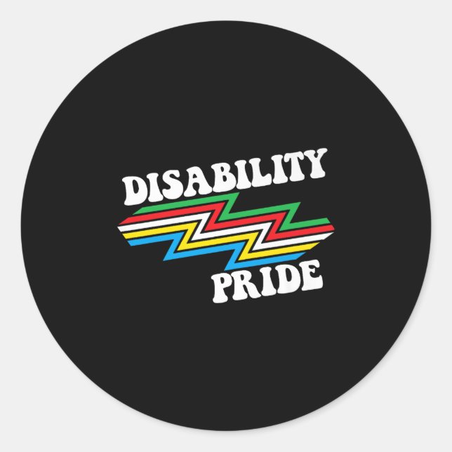 Sticker Rond Fierté d'invalidité Mois Sensibilisation Handicap  (Devant)