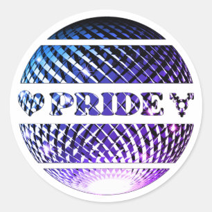Sticker Rond Fierté disco ball, lgbtq