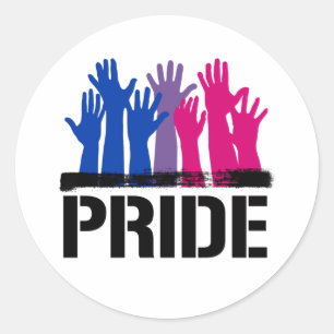 Sticker Rond Fierté ensemble bisexuelle
