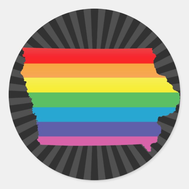 Sticker Rond fierté iowa. (Devant)