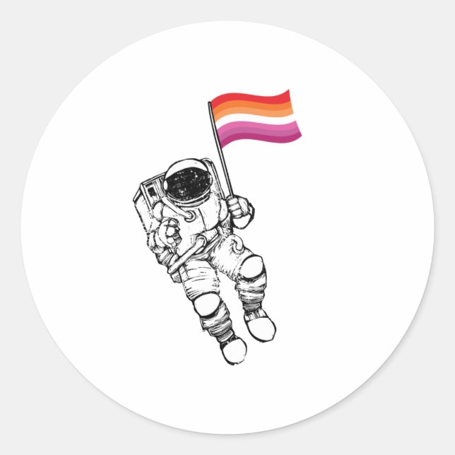 Sticker Rond Fierté Lesbienne Lune (Devant)