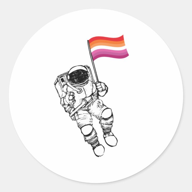 Sticker Rond Fierté Lesbienne Lune (Devant)