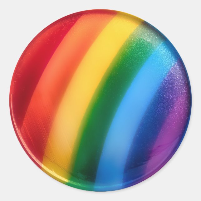 Sticker Rond Fierté LGBT —ARC-EN-CIEL  (Devant)