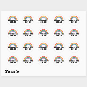 Sticker Rond Fierté LGBT Sons Gay Je Suis Dans Gay Rainbow