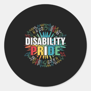 Sticker Rond Fierté Mois de l'incapacité Fière Handicapée maint
