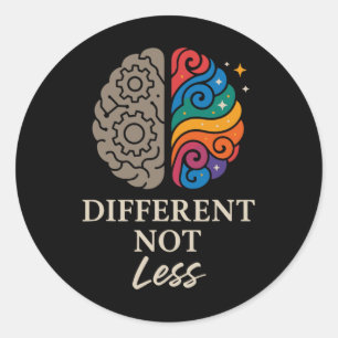 Sticker Rond Fierté neurodivergente Adhd Autisme Acceptation Au