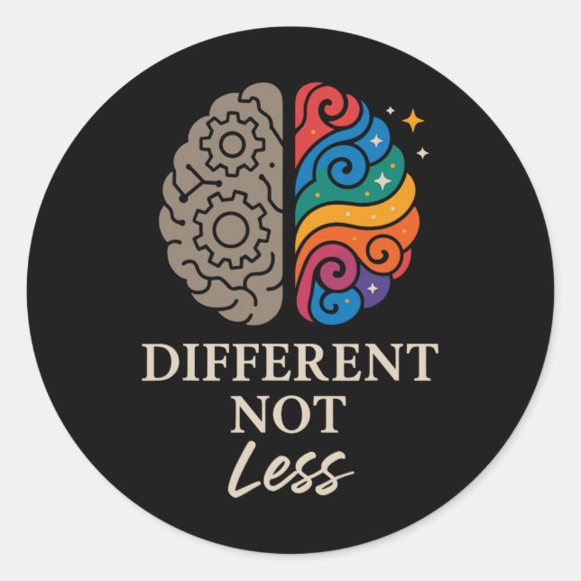 Sticker Rond Fierté neurodivergente Adhd Autisme Acceptation Au (Devant)