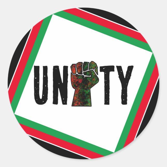 Sticker Rond fierté noire drapeau rouge vert poing panafricain  (Devant)