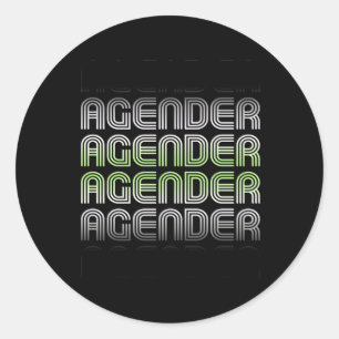 Sticker Rond Fierté Rétro Agender