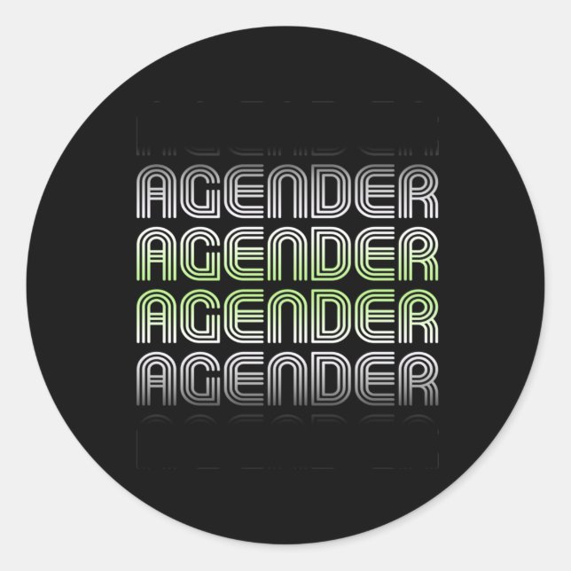 Sticker Rond Fierté Rétro Agender (Devant)