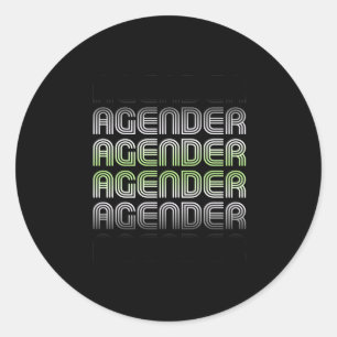 Sticker Rond Fierté Rétro Agender