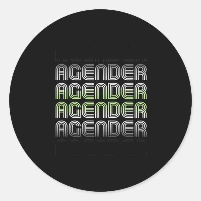 Sticker Rond Fierté Rétro Agender (Devant)