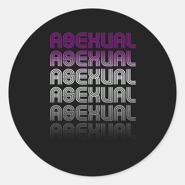 Sticker Rond Fierté Rétro Asexuée (Devant)