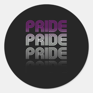 Sticker Rond Fierté Rétro Asexuée