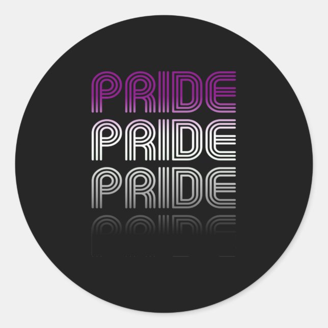 Sticker Rond Fierté Rétro Asexuée (Devant)