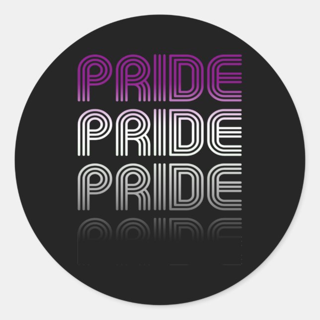 Sticker Rond Fierté Rétro Asexuée (Devant)