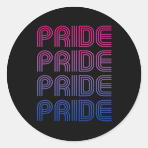 Sticker Rond Fierté Rétro Bisexuelle