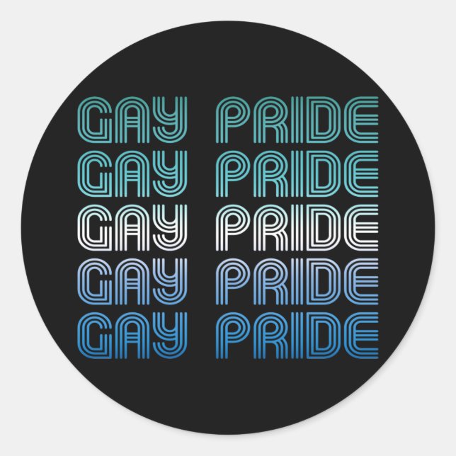 Sticker Rond Fierté Rétro Gay Masculin (Devant)