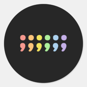 Sticker Rond Fierté subtile Santé mentale Point-virgule Lgbtqia
