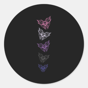 Sticker Rond Fierté subtilement genre fluide gothique papillon,