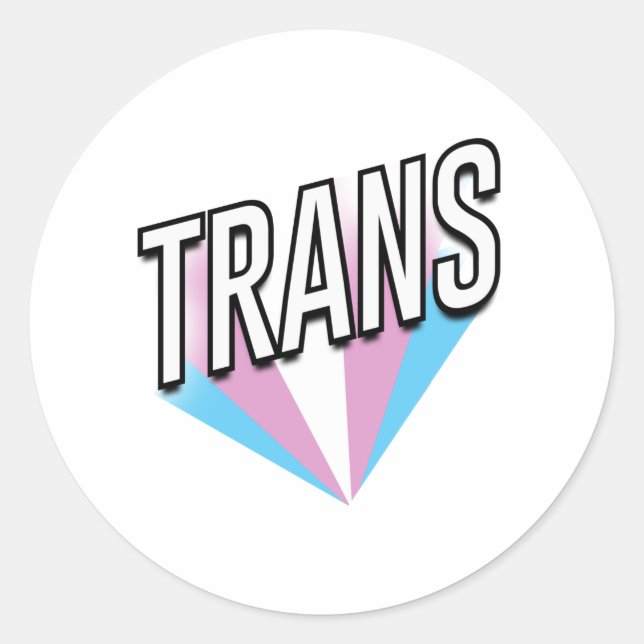 Sticker Rond Fierté Trans éclate Trans (Devant)
