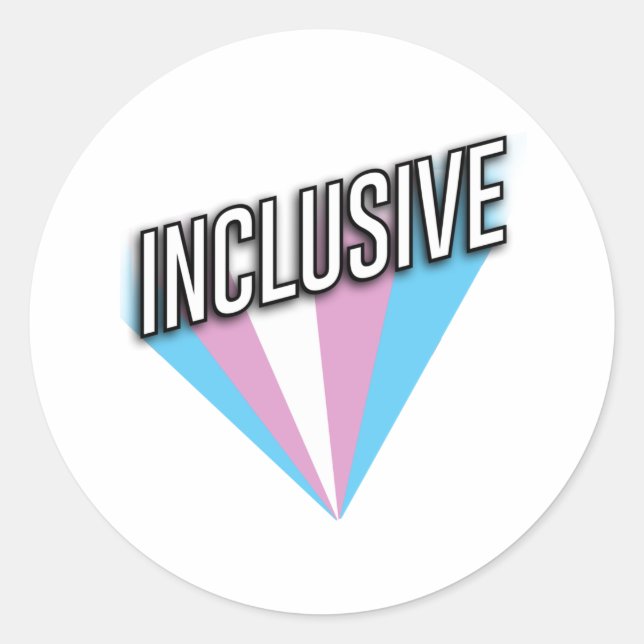 Sticker Rond Fierté Trans - Inclusif (Devant)
