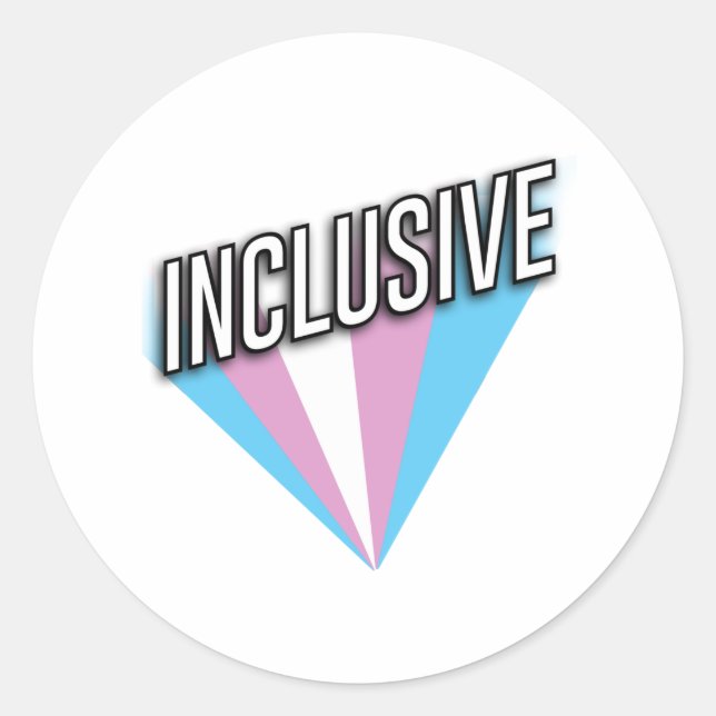 Sticker Rond Fierté Trans - Inclusif (Devant)