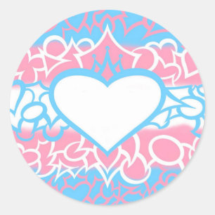 Sticker Rond Fierté Trans Squiggle