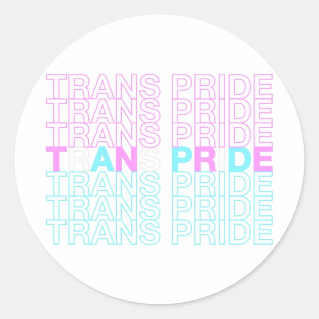 Sticker Rond Fierté transgenre (Devant)