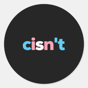 Sticker Rond Fierté transgenre Cisnt - Drapeau trans LGBTQ - Dr