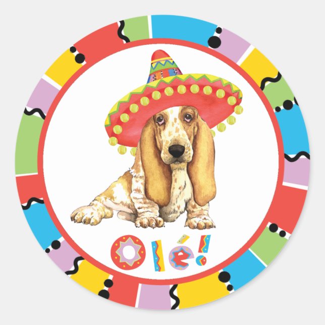 Sticker Rond Fiesta Basset (Devant)