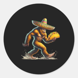Sticker Rond Fiesta Bigfoot Tacos Mexicain Bigfoot Cinco D