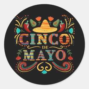 Sticker Rond Fiesta Cinco De Mayo