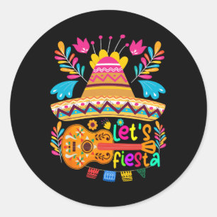 Sticker Rond Fiesta Cinco De Mayo Chemise Mexicaine Fiesta 5