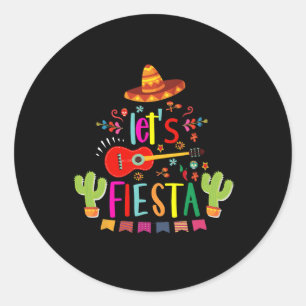 Sticker Rond Fiesta Cinco De Mayo Guitare Funny Mexico Pa